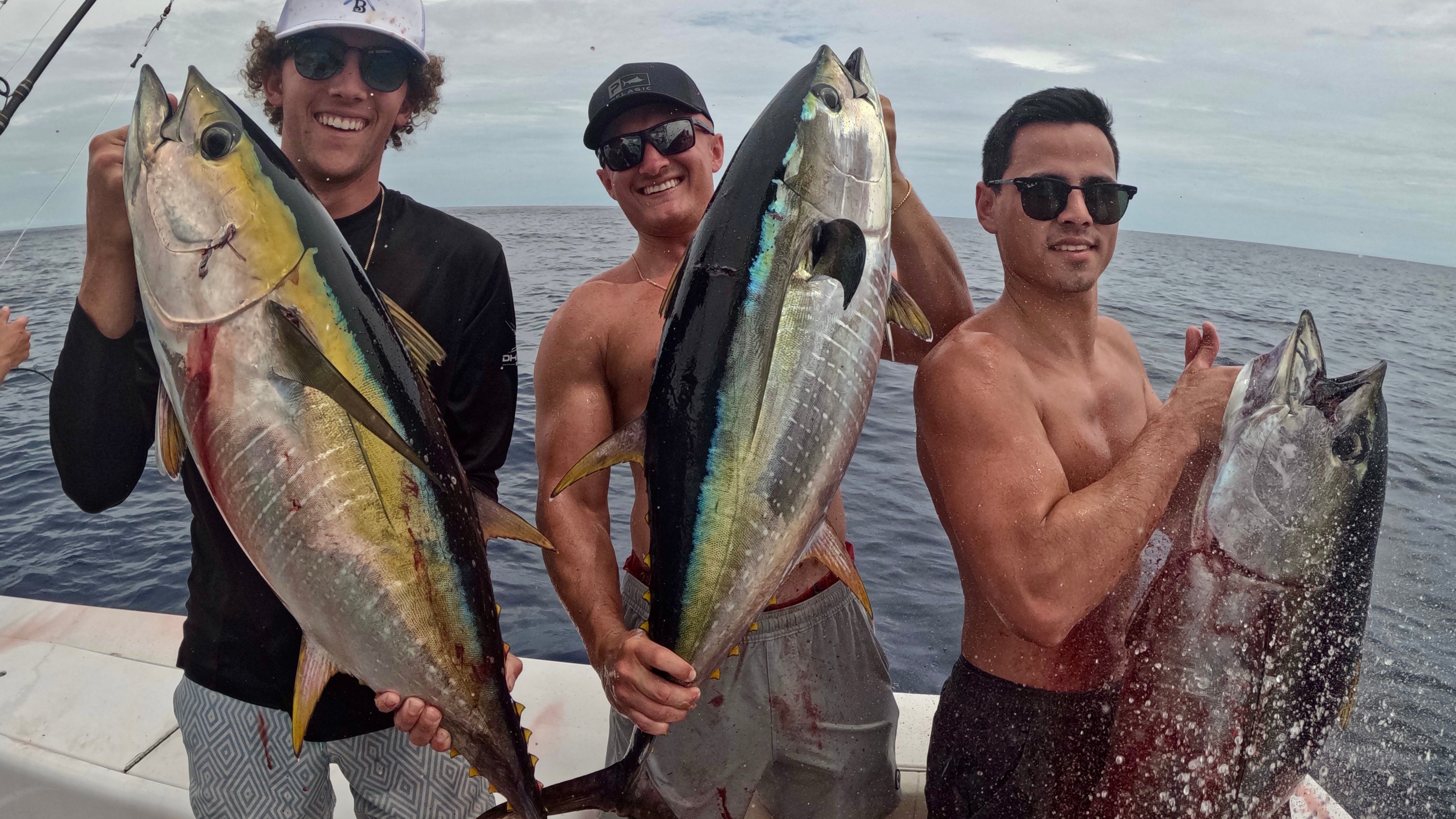 Yellowfin tuna offshore fishing trip targeting trophy tuna with Black Bone Outfitters